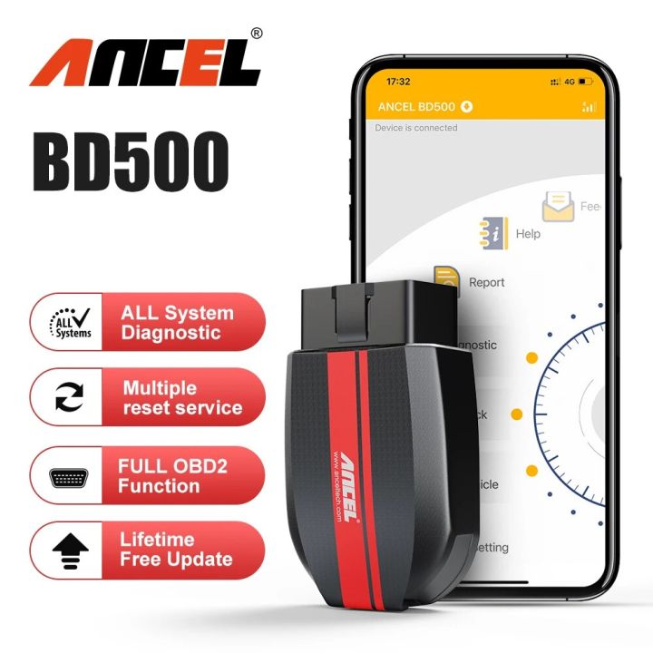 ANCEL BD500 obd2 Bluetooth 5.0 Scanner All System Car Code Reader with EPB /Throttle Learning for VW Audi Service Seat Skoda