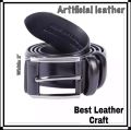 Black Leather Formal Belt For Men. 