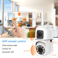 Dual Lens MINI Dome IP Camera V380 Pro Dual Lens Mini Wireless PTZ Live Monitoring CCTV Camera Color Night Mode Motion Detection Two-Way Audio Security Camera for Home, Office. 