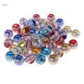 2x50 Pieces Aluminum Round Beads with Large Holes for DIY Jewelry Making 12MM.