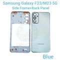 For Samsung Galaxy F23/M23 5G Side Frame + Back Panel Housing + Camera Glass Back shell Replacement Spare Parts. 