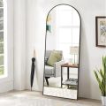 Arch Floor Mirror, Full Length Mirrors Wall Hanging or Leaning Arched-Top Full Body with Stand for Bedroom, Dressing Room, Black. 