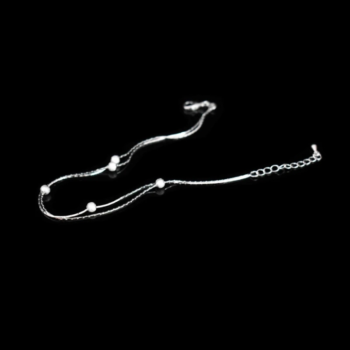 Smalshop%20%E3%80%90Best%20value%E3%80%91%20Newest%20Fashion%20925%20Sterling%20Silver%20Double%20Layer%20Frosted%20Beads%20Anklets%20Women%20Small%20Ball%20Pendant%20Beach%20Foot%20Chain%20Bracelet%20Jewelry%20-%20Image%202