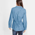 Blue Long Sleeve Denim Shirt for Women (CT-11). 