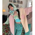 French Super Fairy Senior Elegant Long Sleeve Blouse Women's Early Autumn Thin Design Sense Macaron Color Series Patchwork Shirt. 