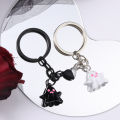 Cute Solid Ghost Keychains Heart Magnetic Snap Key Rings For Friends Boys Girls Funny Halloween Gift Handmade DIY Jewelry. 