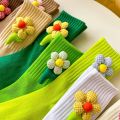 1 Pair Women Socks Japanese Korean Cartoon Flower Candy Color Harajuku Kawaii Casual Socks Comfortable School Girls Short Socks Outlier Aeuinv. 
