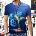 Summer Tshirt for Men 2022 3D Hi-tech Light Glowing Question Mark Pattern Printing Men's T-Shirt Breathable Streetwear. 