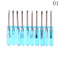 10pcs Plastic Handle Stubby Mini Pocket Cross Flathead Screwdriver Tool Encounter. 