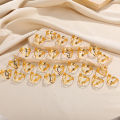 Stainless Steel Initials Flower Heart Rings Gold Color Adjustable Delicate Letter Leaf Rings For Women Girl Alphabet Jewelry. 
