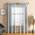 BILEEHOM Japan Style Solid Tulle Sheer Curtains For Living Room Curtain White Yarn Thicken Cotton And Linen Simple Tulle Curtain. 