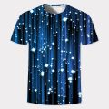 Men New T Shirt 3D Golden Glitter Digital Printed T-shirt O-neck Short Sleeve Men's Casual Personality Tee Comfortable Tops. 