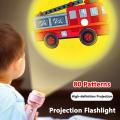 80 Patterns Cartoon Projection Flashlight Early Education Cognition Before Bedtime Story Book Baby Projector Torch Children Toys.