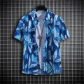 【14 colors】Men's Tropical Short Sleeve Printed Shirt Unisex Casual Tops.