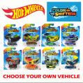 HOT WHEELS COLOR SHIFTERS TRANSFORMING VEHICLES (BHR15). 