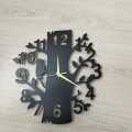 Wall Clock  Black Tree Birds Shaped Laser Cut Designer Wooden Wall Clock.. 