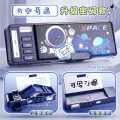 Password lock stationery box fingerprint unlock high tech pencil case boys' and children's multifunctional password with new features. 