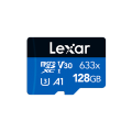 Lexar 128GB High-Performance Class 10 633x microSDHC/microSDXC Card A1 U3 UHS-I V30 4K UHD BLUE Series Micro SD Card.