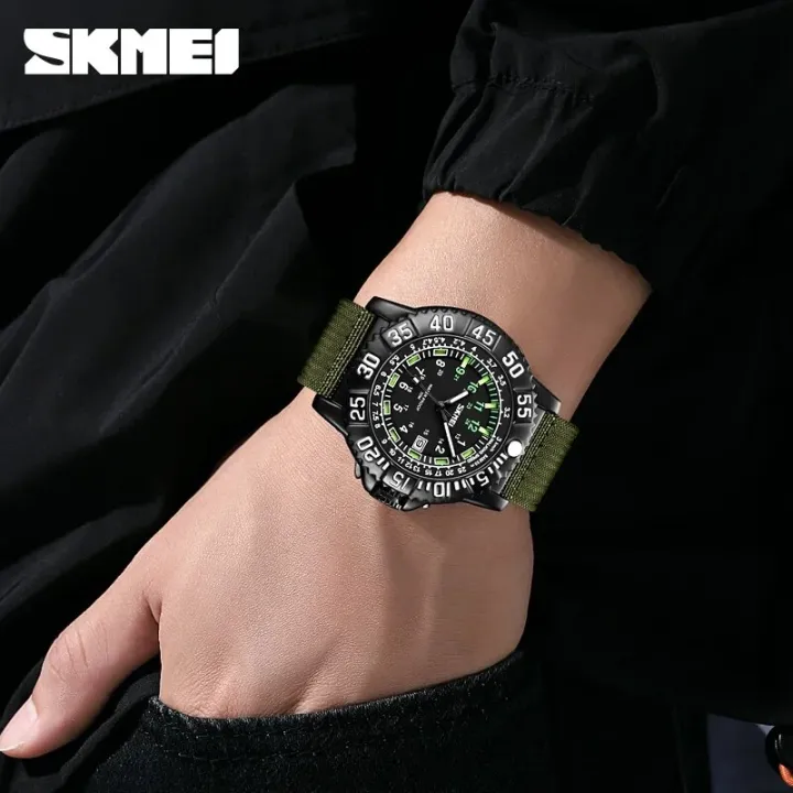 SKMEI%209281%20Fashion%20Sport%20Men%20Quartz%20Watch%20Nylon%20Luminous%20Date%20Calendar%20Mens%20Waterproof%20Wristwatches%20Military%20Clock%20reloj%20hombre%20-%20Image%202