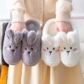 House Slippers Winter Cotton Slippers Home Warm Indoor Cute White Bunny Slippers Soft Warm Woman Fluffy Furry Soft Sole Shoes. 