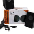 D7 Speaker For Mobile And Pc - Mini Sound Box - Woofer - Black - Enhanced Audio Experience For Multimedia.