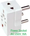 Power Socket AC 250V 16A 2 Pin Power Plug To 3 Way 5 Point Socket Converter With LED Indicator Electrical Multi Socket Plug Adapter Travel Adapter - multi plug. 