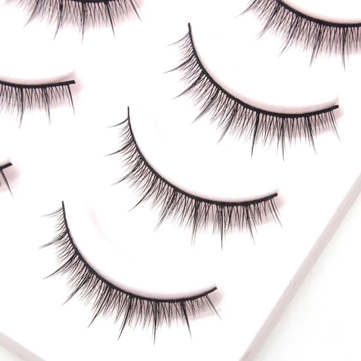 Meiliyue%20Japanese%20Style%205%20Matching%20False%20Eyelashes%20Sharpening%20Process%20Natural%20Simulation%20Cross%20Short%20Handmade%20Eyelash%20-%20Image%204
