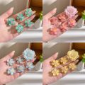 5-10 PCS Japanese Sweet Cherry Blossom Hair Clip Princess Hair Knitting Headwear Lovely Flower Hairpin. 
