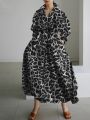 S-5XL Korean Fashion Long Sleeve Shirt Dress Chic Turndown Neck Ruched Maxi Dress Women 2022 Autumn Winter Clothes Streetwear. 
