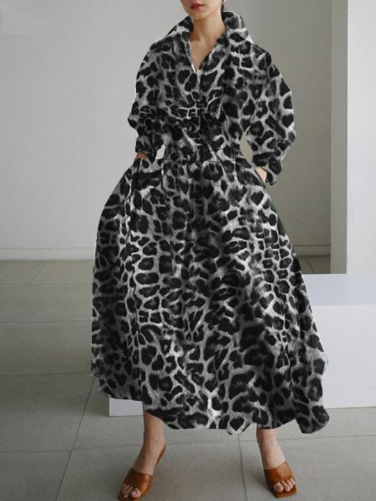 S-5XL%20Korean%20Fashion%20Long%20Sleeve%20Shirt%20Dress%20Chic%20Turndown%20Neck%20Ruched%20Maxi%20Dress%20Women%202022%20Autumn%20Winter%20Clothes%20Streetwear%20-%20Image%202