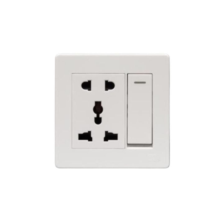 Energypac EG Aristro Series 13A 5 Pin Multi Function Combination Universal Socket 5Pin Electrical Wall Switch