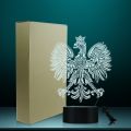 Polish Coat of Arms Polska 3D Optical illusion USB Light Home Decor Patriotic Polish Eagle Falcon LED Novelty Desk Night Lamp. 