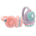 Winter Warm Ear Muffs Cute Cartoon Fruit Girls Fluffy Fold Burger Shape Headphone Earmuffs Soft Cashmere Warmer Earlap. 