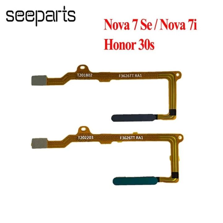 For Huawei Nova 7i Home Button Nova 7 SE Fingerprint Touch ID Sensor Flex Cable Ribbon Replacement Honor 30s Fingerprint Flex