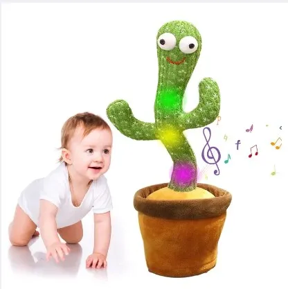 Dancing Cactus Talking Cactus Stuffed Plush Toy Electronic Toy with Song Plush Cactus Potted Toy Early Education Toy for Kids by Tamai shop