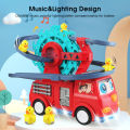 HelloKimi Children's Toy Car Electric Toy Car Universal 360 ° Rotation Duck Ferris Wheel Track Fire Truck Body Design Multi Layer Track With Colorful Lights Music Baby Boy Toy Car. 