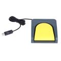 PCsensor USB Single Foot Switch Control One Key Customized Computer Keyboard Action Pedal Grey with Yellow.
