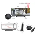 Migeet Projection Vibrating Alarm Clock LED Mirror Digital Clock with 2 Sets of Alarm Clock Snooze Function Bed Shaker USB Output for Heavy Sleepers. 
