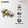 Stainless Steel Round/Mortise Lock,with brass key.