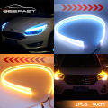 Geepact 2PCS Car LED Strip Headlight Tailgate Light for 12V Models Universal  Auto Car Flowing Side Rear Light Dual Color Strip DRL Surface Strip Tube Light Waterproof Lamp Trunk Cargo Light. 