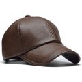Leather Cap for Men Solid Winter Pu Leather Baseball Caps Snapback Hat Bone Masculino Fitted Hats. 