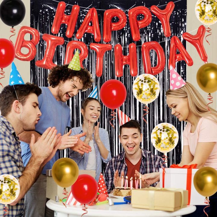 Red%20and%20Black%2018th%20Birthday%20Party%20Decorations%20with%20Number%2018%20Foil%20Balloon%20Cake%20Topper%20and%20Curtain%20for%20Boys%20Girls%2018th%20Birthday%20-%20Image%204