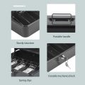 Cash Box Metal Money Box with 5 Coin Trays Cantilever Design & 4 Bill Slot with Spring Clips to Organize and 2 Keys Lock Safe Box Suitable for Valuables 11.8x9.44x3.54in Size. 