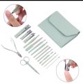 16PCS/Set Stainless Steel Nail Clippers Set With Folding Bag Manicure Cutter Kits Scissors Beauty Nail Tools. 