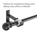 Single Curtain Rod Brackets for Drapery Rod Aluminum Alloy Heavy Duty Curtain Rod Holders (Black) 12Pcs. 
