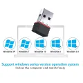 RTL8188 Wi-fi Network Card Mini Wireless USB wifi receiver | Adapter | 300mbps | Dongle |802.11BGN Network Card | 300 Mbps | 40m Range | USB 2.0 With CD - Black - 286438000.