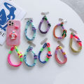 For IP 15 14 Pro Max Samsung Flip 4 Coloful Rope Chain Korean Mobile Phone Cute Knot Portable Anti-loss Hand Bracelet Chain.