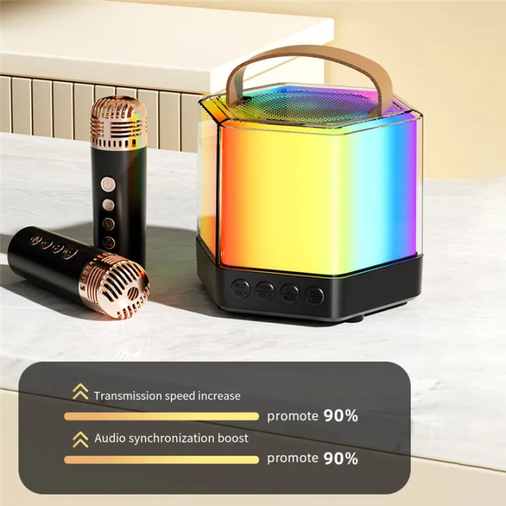 Karaoke%20Machine,Bluetooth%20Portable%20Karaoke%20Speaker%20with%20Bass%20with%20Dazzling%20Lights%20for%20Adults%20and%20Kids%20Microphones%20Durable%20Easy%20Install%20-%20Image%202