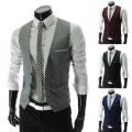 Business Vest Three Buttons Solid Color Men Formal Business Vest. 