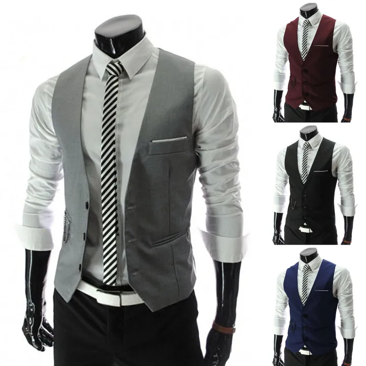 Business%20Vest%20Three%20Buttons%20Solid%20Color%20Men%20Formal%20Business%20Vest%20-%20Image%205